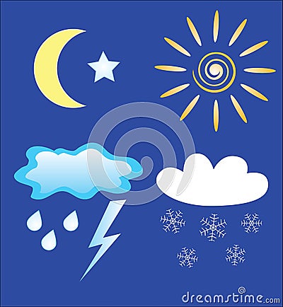 Weather and day and night icons Stock Photo