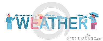 Weather Dependence Text Concept Vector Illustration