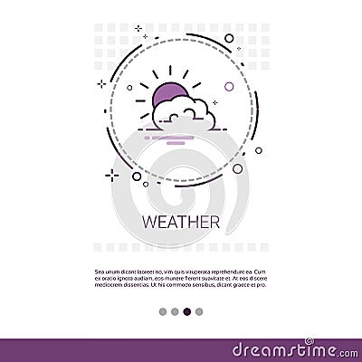 Weather Forecast Application Mobile Interface Web Banner With Copy Space Vector Illustration