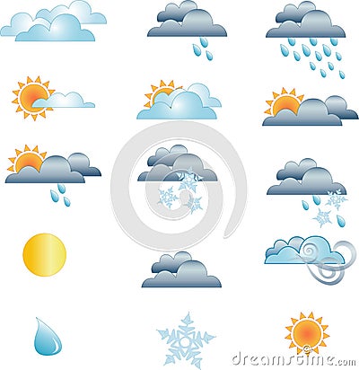 Weather forecast icons Vector Illustration