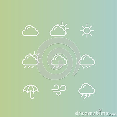 Weather Forecast Mobile and Web Application Button Symbol, Isolated Minimalistic Object Vector Illustration