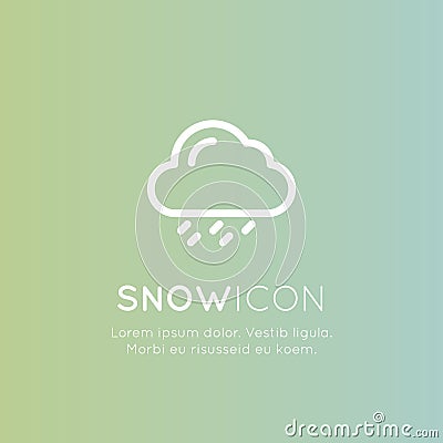 Weather Forecast Mobile and Web Application Button Symbol, Isolated Minimalistic Object, Winter, Snow, Hail Vector Illustration