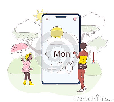 Weather forecast online vector simple Vector Illustration