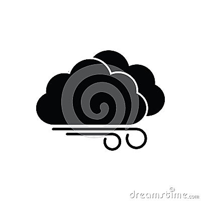 Weather icon - black vector symbol cloud wind sign Vector Illustration