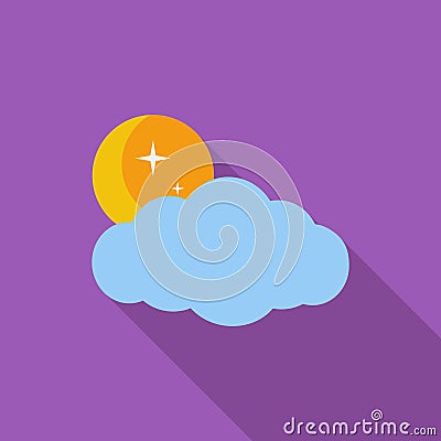 Weather icon. Moon, stars and clouds. Vector Illustration