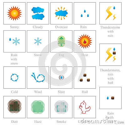Weather icon set Vector Illustration