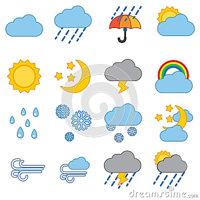 Weather icon set Vector Illustration