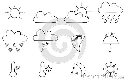 Weather icons Vector Illustration