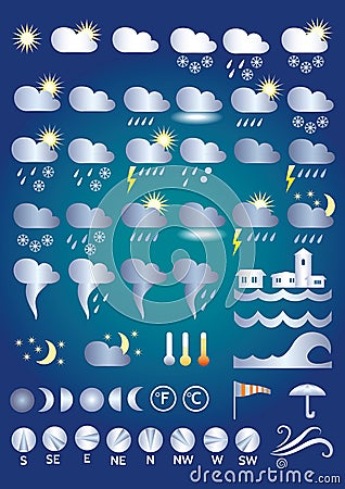 Weather icons Vector Illustration