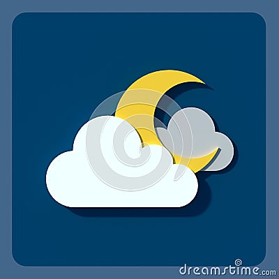 Weather icons, clouds and sun. Stock Photo