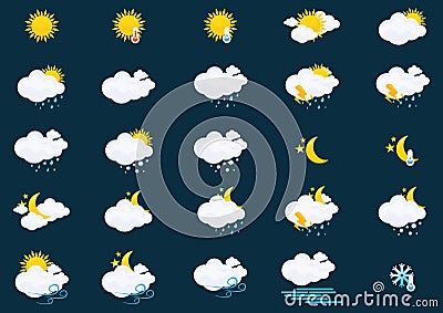 Weather Icons Vector Illustration
