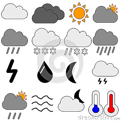 Weather icons Vector Illustration