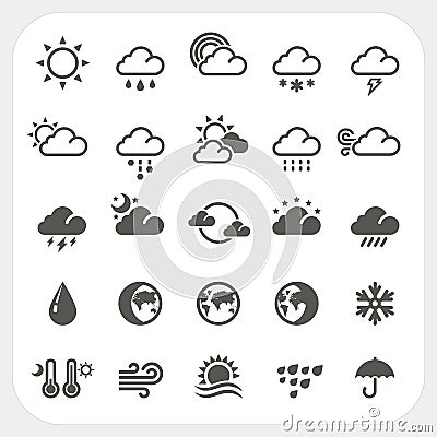 Weather icons set Vector Illustration