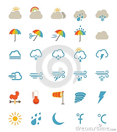 Weather Icons Vector Illustration