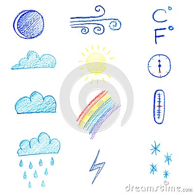 Weather icons set Stock Photo