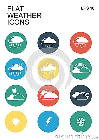 Weather icons set Vector Illustration