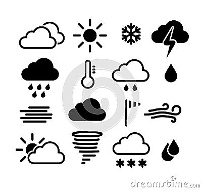 Weather icons set Vector Illustration