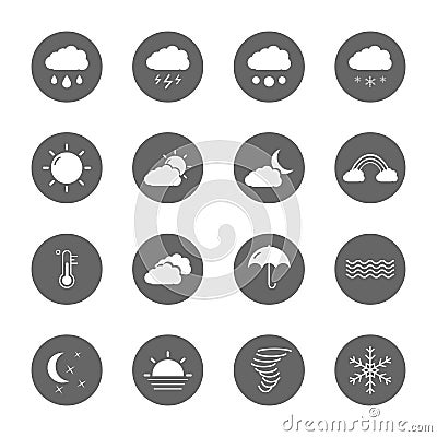 Weather icons set Vector Illustration