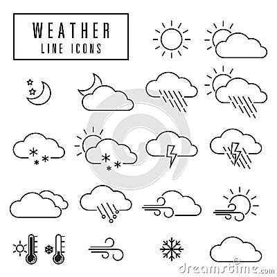 Weather icons Vector Illustration