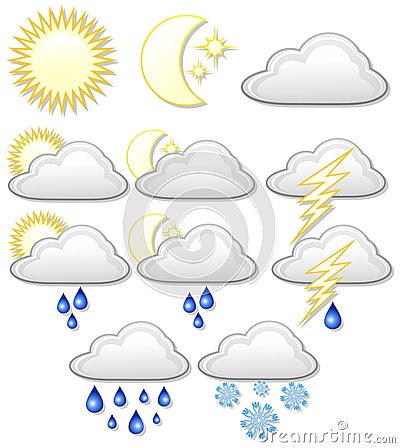 Weather Icons Symbols Stock Photo