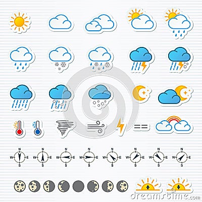 Weather icons Vector Illustration