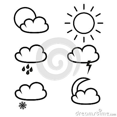 Weather of icons Vector Illustration
