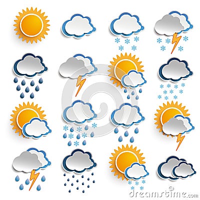 Weather Icons Vector Illustration