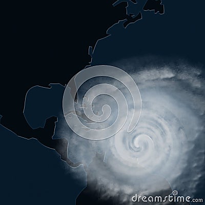 Weather illustration. Hurricane alert. Tropical storm Cartoon Illustration