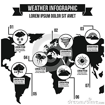 Weather infographic concept, simple style Vector Illustration