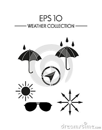 Weather objects Vector Illustration