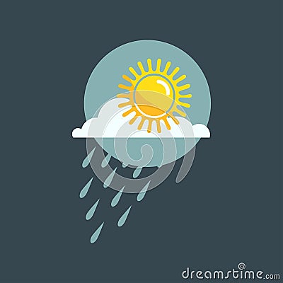 Weather rainy cloudy icon vector. Vector Illustration