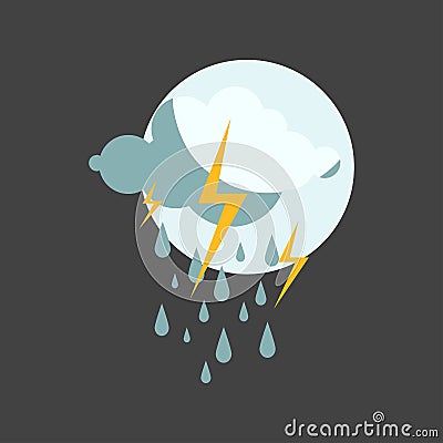 Weather rainy cloudy icon vector. Vector Illustration