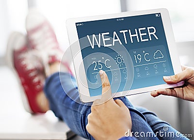 Weather Report Forecast Temperature Concept Stock Photo