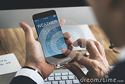 Weather Report Forecast Temperature Concept Stock Photo