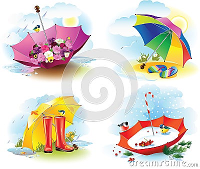 Weather seasons Vector Illustration