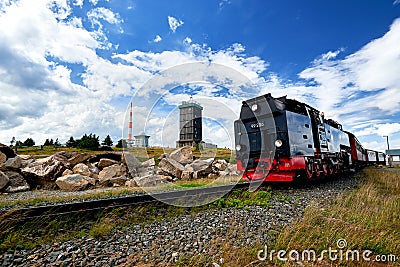 Weather station on mountain Brocken Editorial Stock Photo