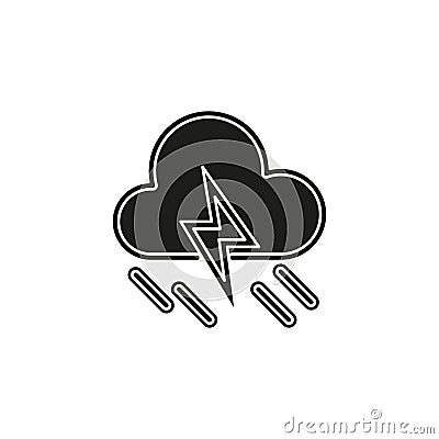 weather storm illustration, sun rain symbol - weather storm icon Cartoon Illustration