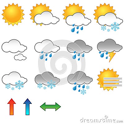 Weather symbols Vector Illustration