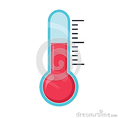 A weather temperature scale, thermometer. Celsius or fahrenheit meteorology measuring heat and cold vector illustration. Vector Illustration