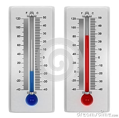 Weather thermometers Cartoon Illustration