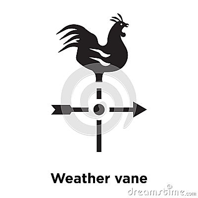 Weather vane icon vector isolated on white background, logo concept of Weather vane sign on transparent background, black filled Vector Illustration