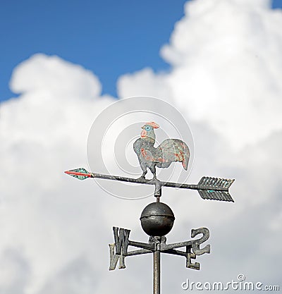 Weather vane with the letters of the cardinal points and the arr Stock Photo