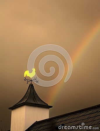 Weather Vane Rainbow Stock Photo