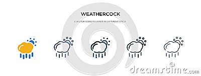 Weathercock icon in different style vector illustration. two colored and black weathercock vector icons designed in filled, Vector Illustration