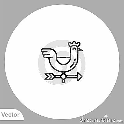 Weathercock vector icon sign symbol Vector Illustration