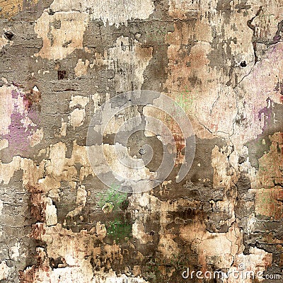 Weathered aged wall with border Stock Photo