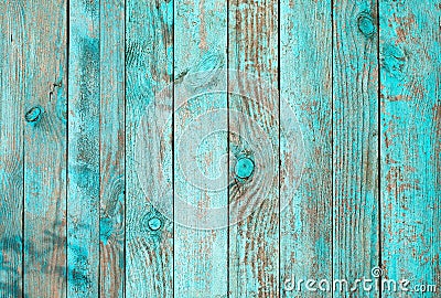 Weathered blue wooden background texture. Shabby wood teal or turquoise green painted. Vintage beach wood backdrop. Stock Photo