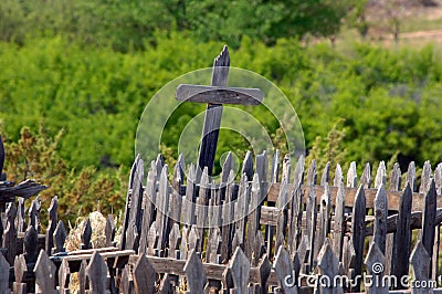 Broken Crosses Still Standing Stock Photo