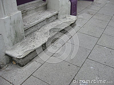 Weathered concrete steps Stock Photo