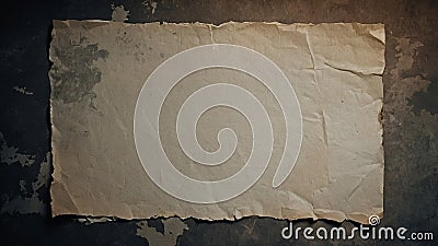 weathered crumpled paper on textured surface design element background with copy space Stock Photo